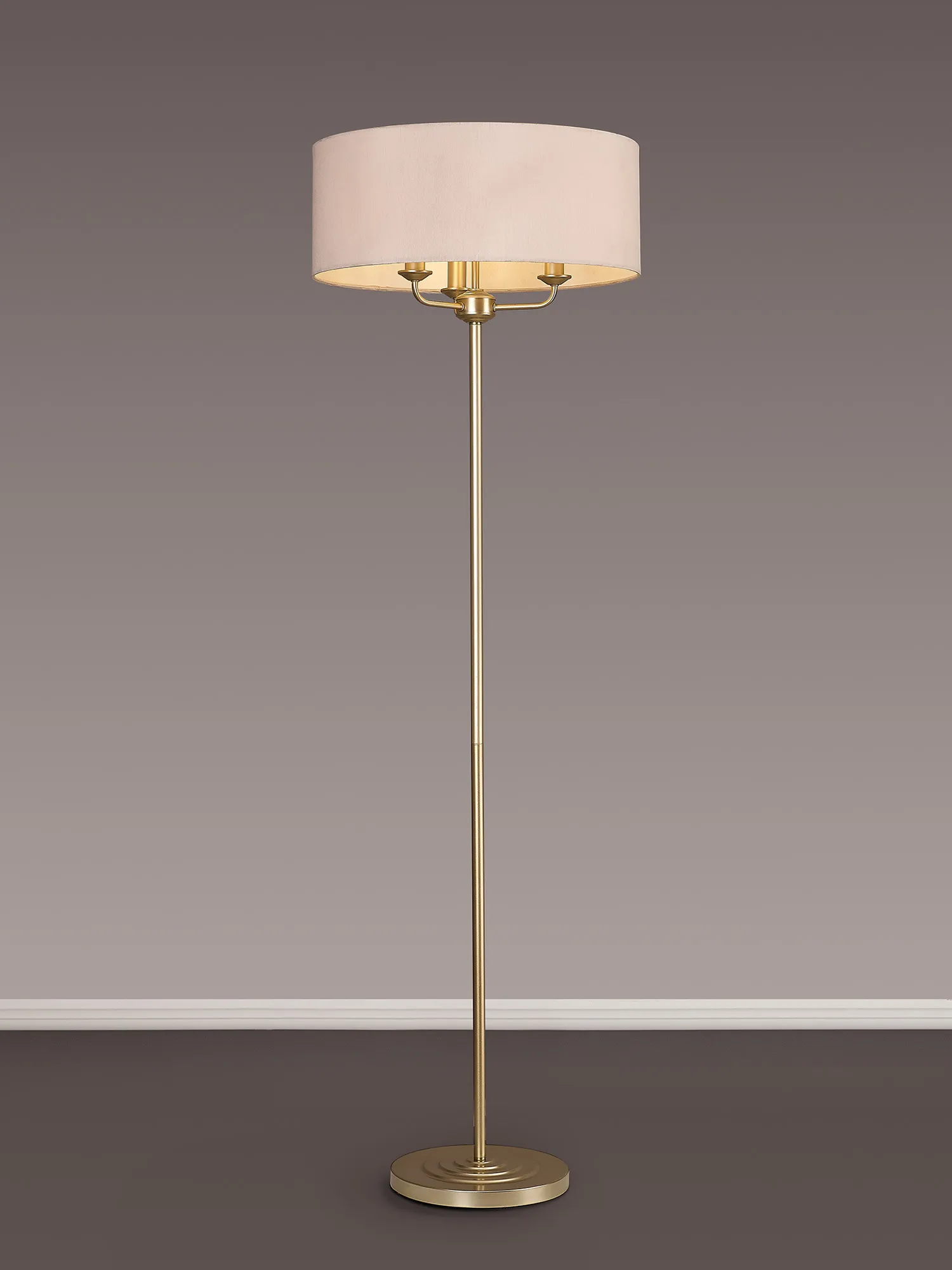 Banyan 45cm 3 Light Floor Lamp Champagne Gold; Nude Beige DK1002  Deco Banyan CG NU